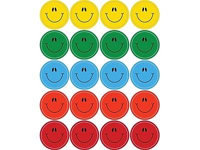 Carson-Dellosa Smiley Face Stickers, Assorted Colors, 120/Pack (5270)