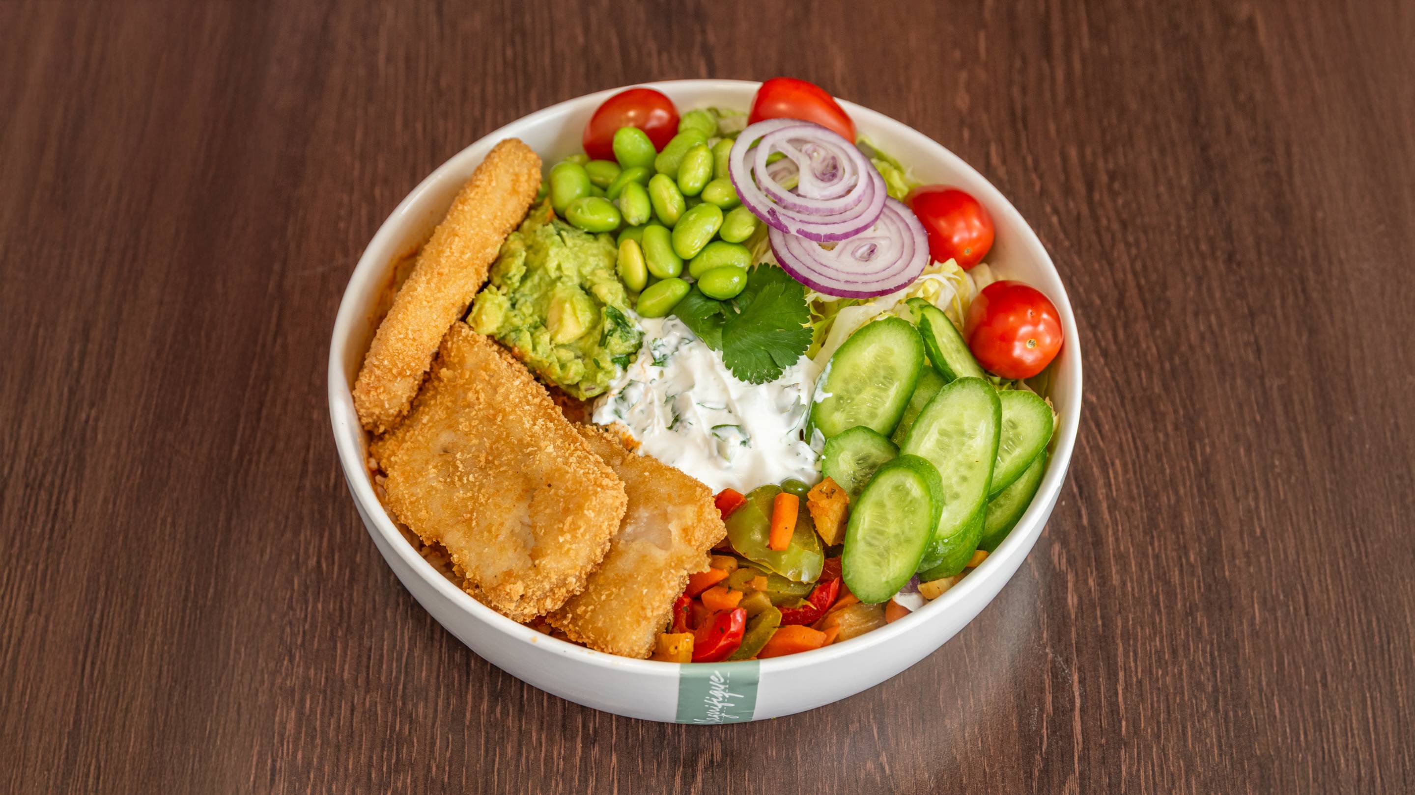 Mexicaine Poke Bowl Poisson Cabillaud / colin Croustillon fait en casa