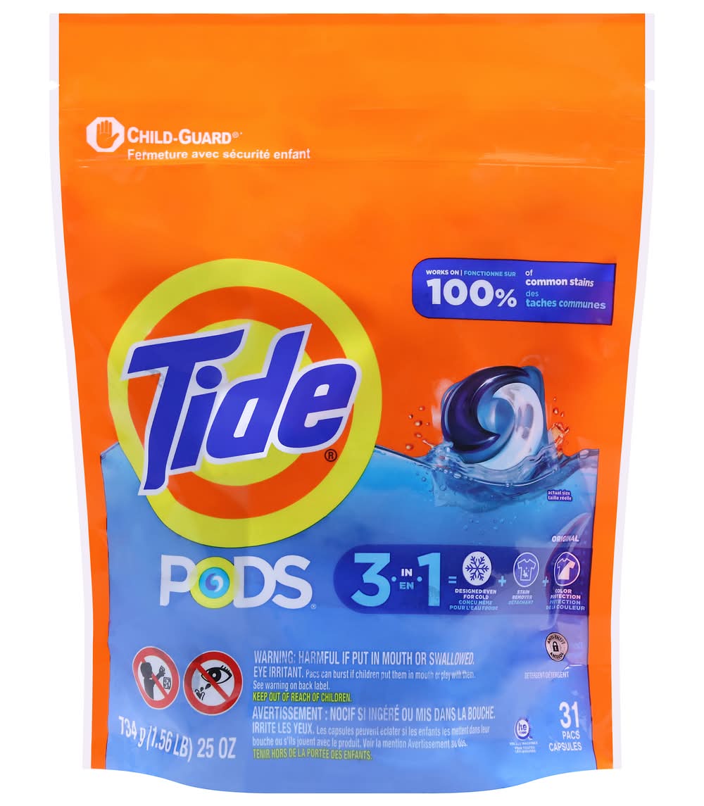 Tide Pods Original 3 in 1 Detergent Capsules (25 oz, 31 ct)