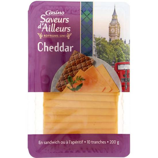 Casino cheddar fromage en tranches 200 g