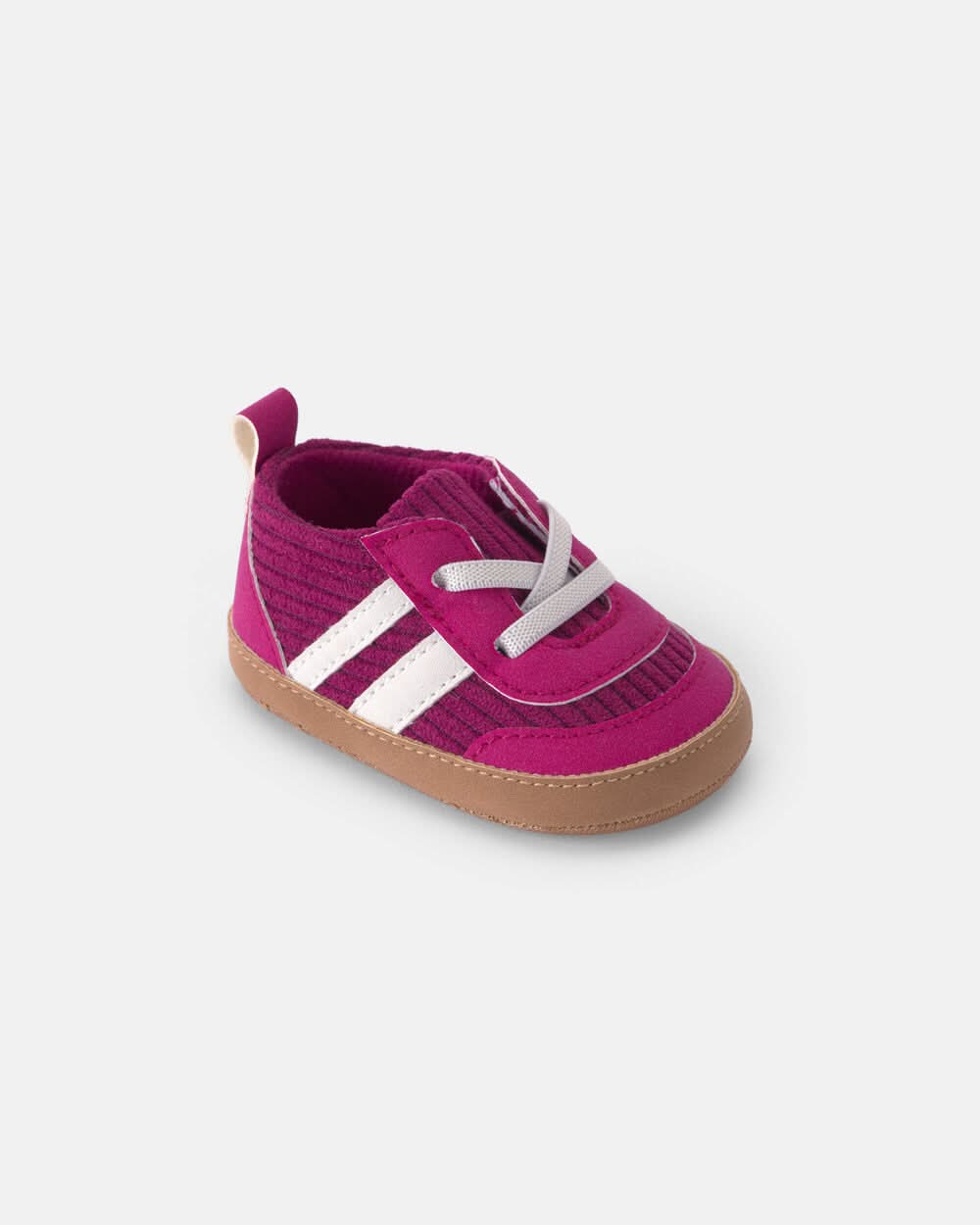 Baby Girl Striped Sneakers - Burgundy - 4
