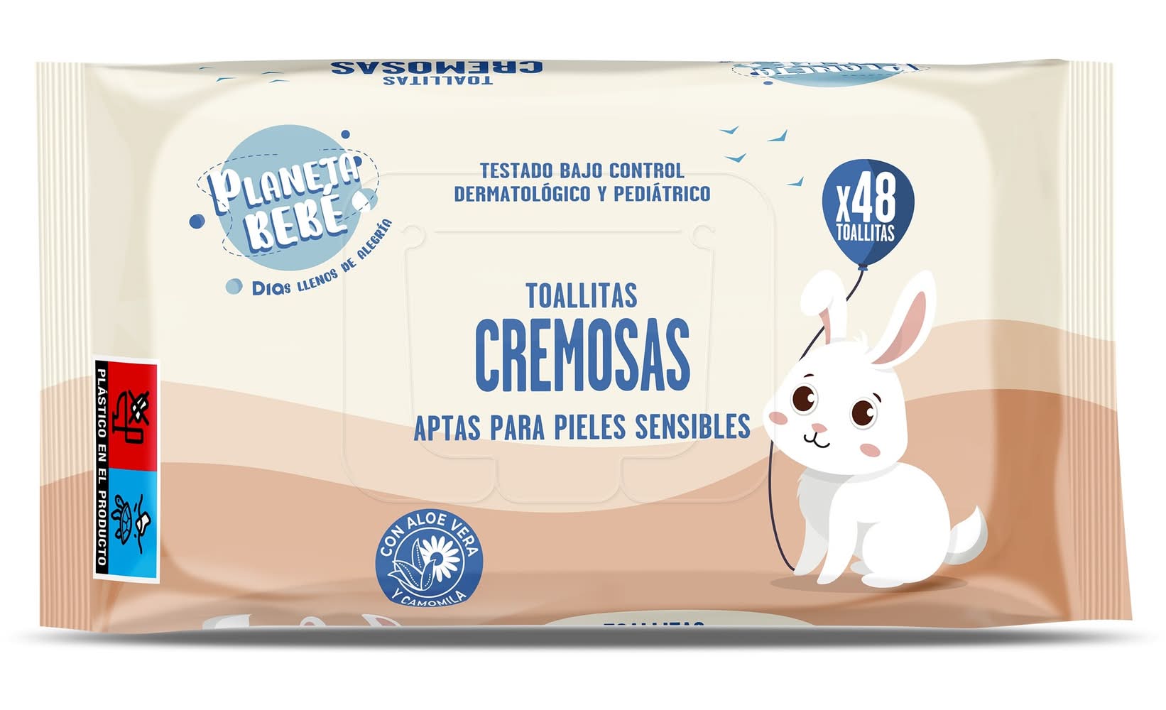 Toallitas Para Bebés Cremosas Planeta Bebé De Dia Bolsa 48 Unidades