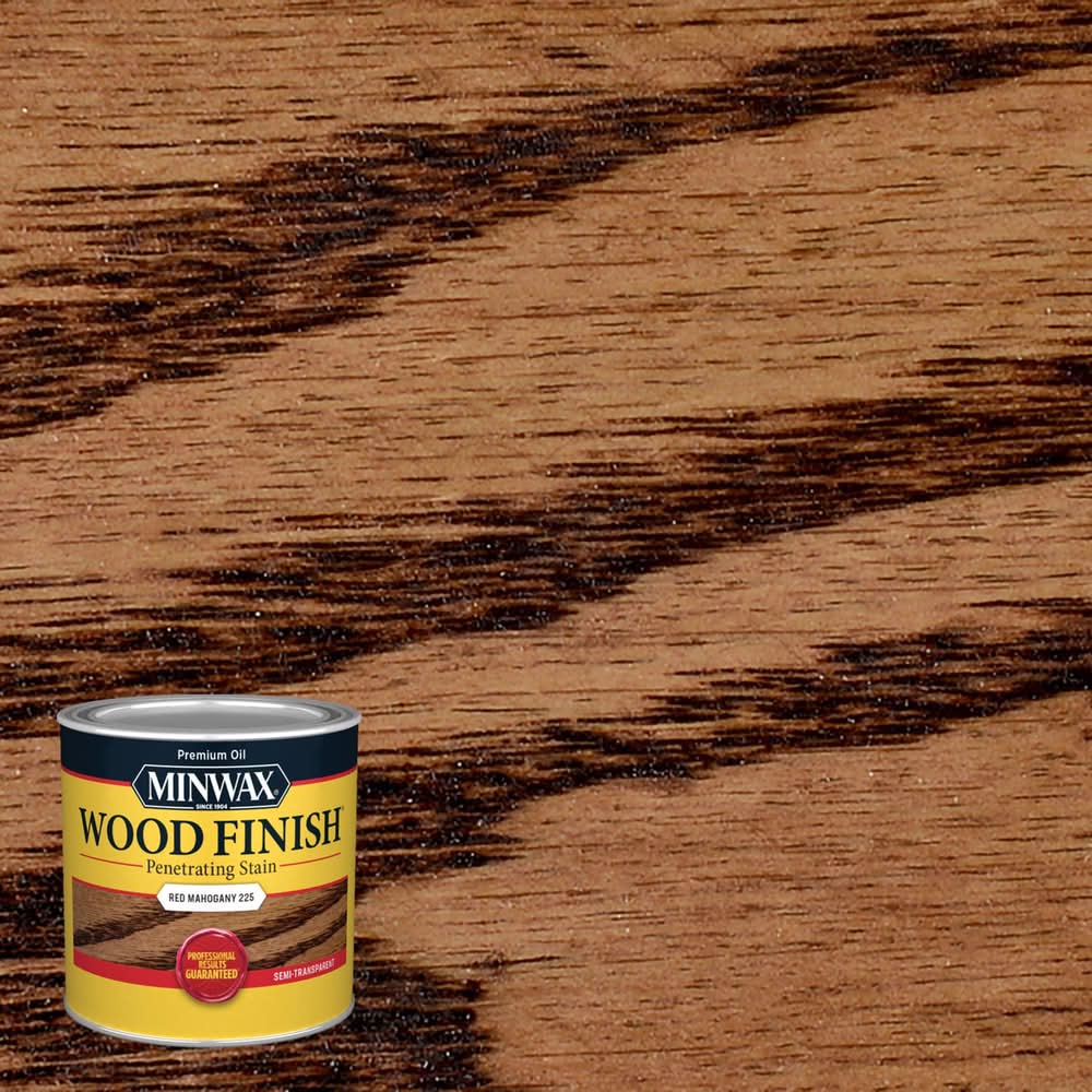 Minwax Wood Finish Semi-Transparent Red Mahogany Oil-Based Penetrating Wood Stain 1/2 Pt