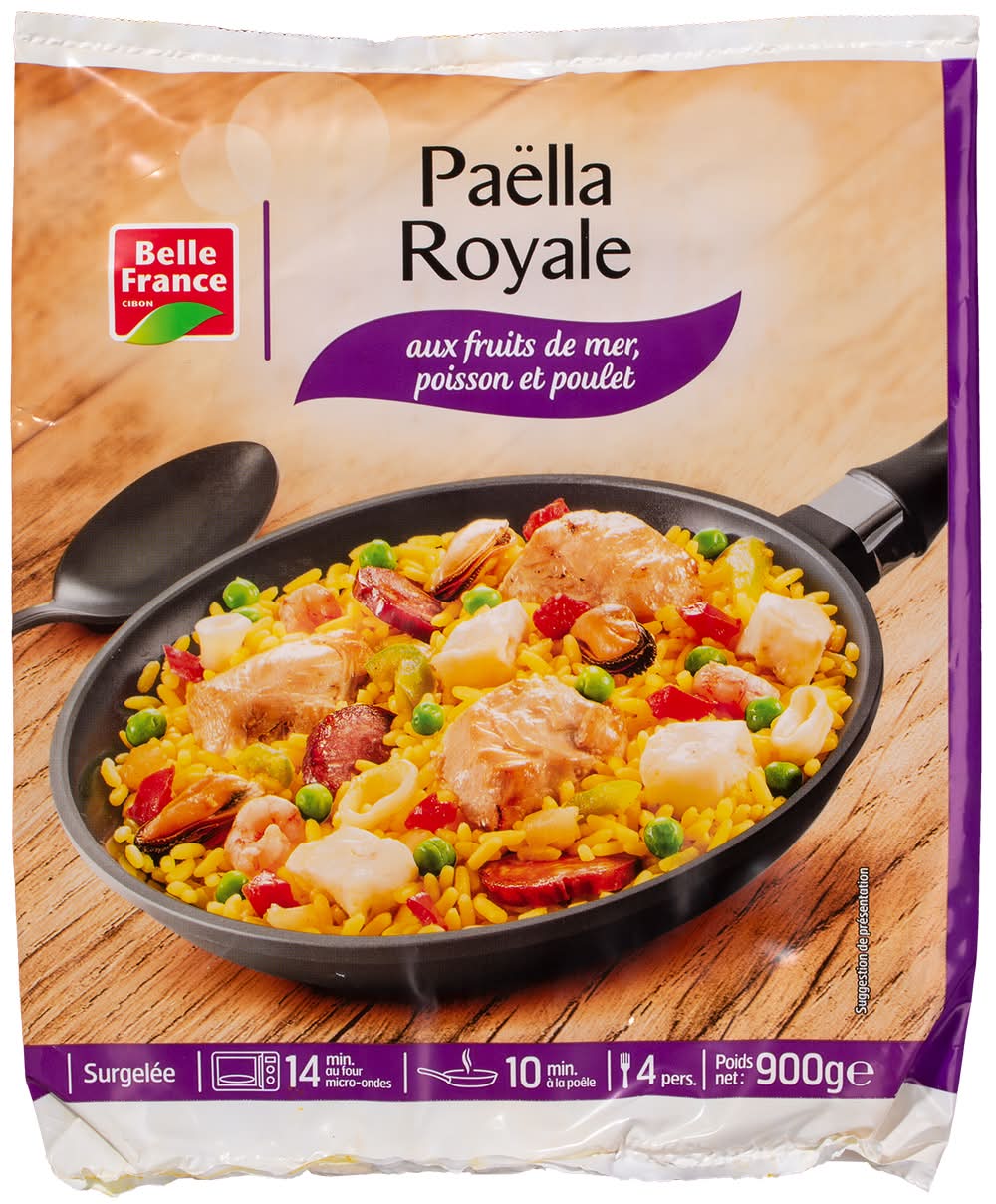 Belle France - Paëlla royale aux fruits de mer poisson et poulet (900g)