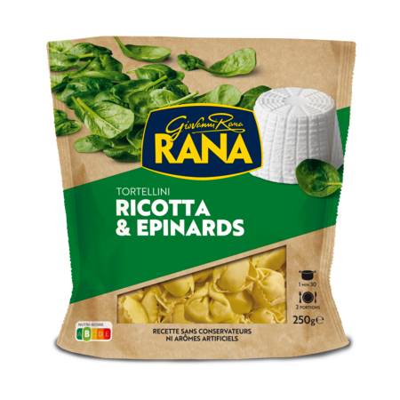 Pâtes fraîches Tortellini Ricotta et Épinards RANA - le paquet de 250g