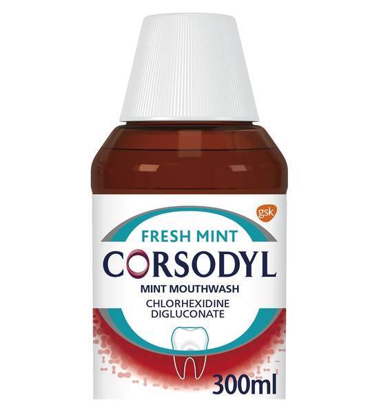 Corsodyl Gum Disease Treatment Mouthwash Chlorhexidine 0.2% Mint 300ml