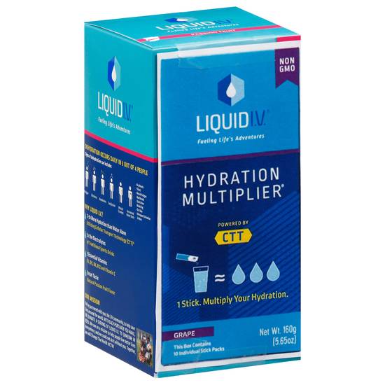 Liquid I.v. Hydration Multiplier Grape Electrolyte Drink Mix (10 ct, 5.65 oz)