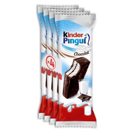 Kinder Pingui Génoise chocolat noir fourrée lait et cacao x4-120g