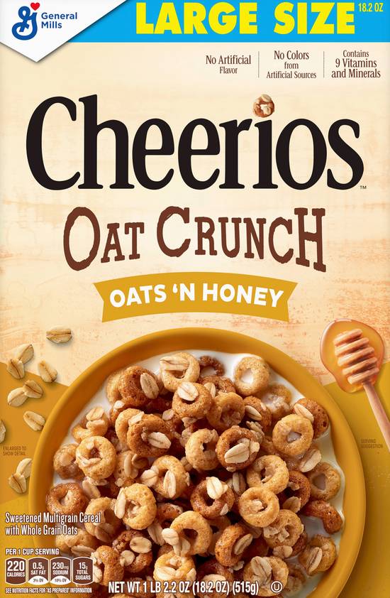 Cheerios Oats N Honey Large Size Oat Crunch Cereal