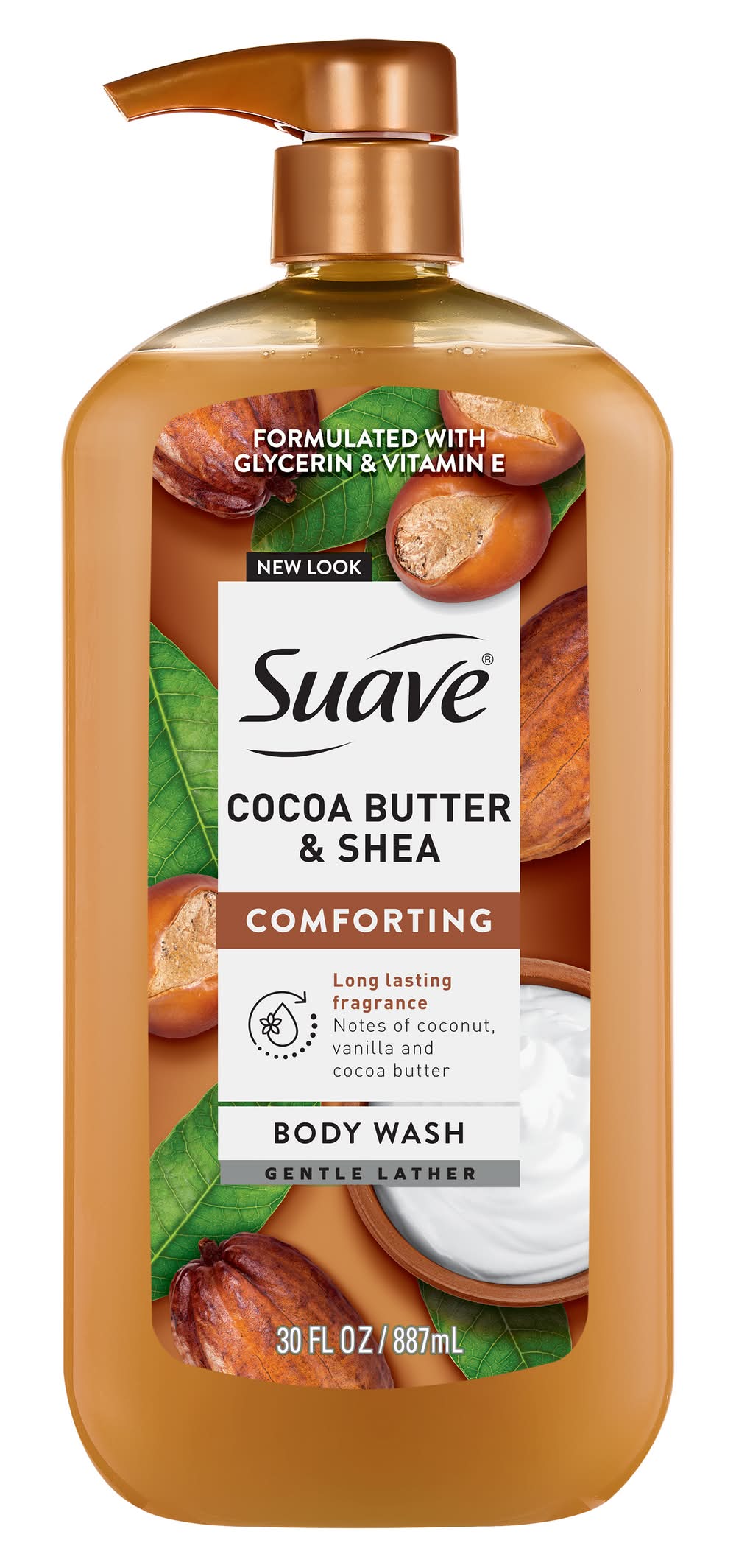 Suave Essentials Gentle Body Wash, Cocoa Butter Shea (30 fl oz)