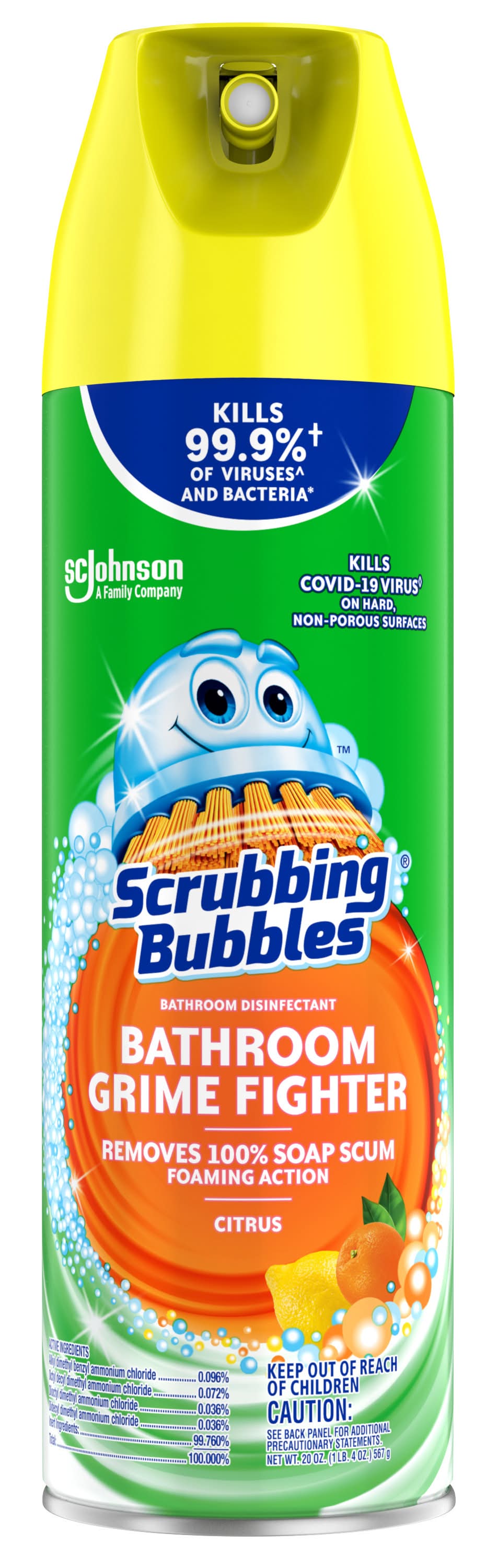 Scrubbing Bubbles Bathroom Grime Fighter Cleaner, Citrus (20 oz)