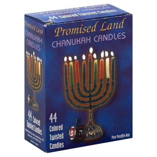 Promised Land Chanukah Colored Twisted Candles (44 candles)