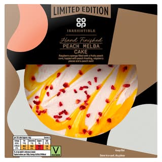 Co-op Irresistible Limited Edition Hand Finished Peach Melba Cake