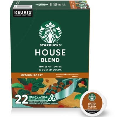 Starbucks House Blend Medium Roast K Cup Coffee Pods (22 ct)