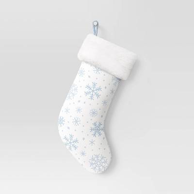 Wondershop Embroidered Snowflakes Christmas Stocking, 20", White - Blue