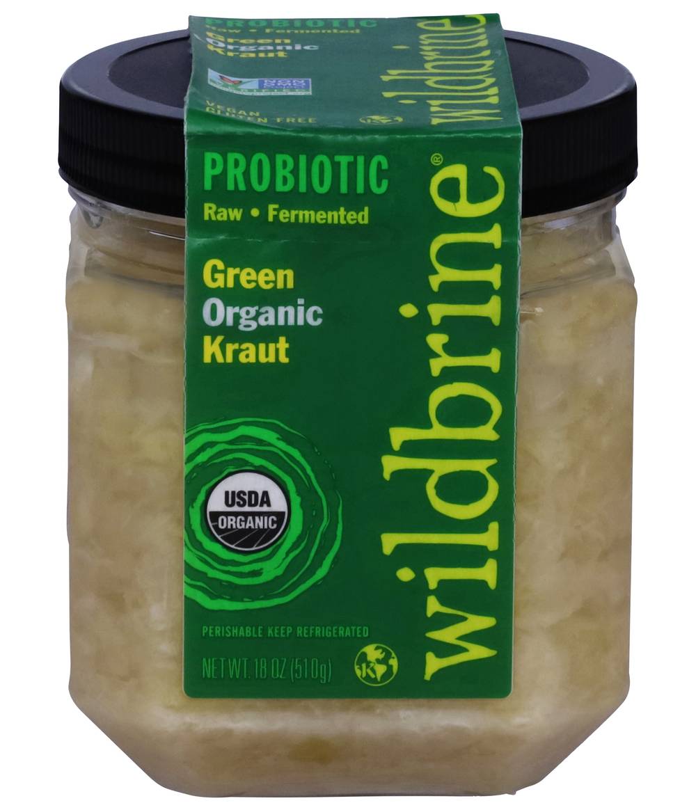 Wildbrine Organic Green Raw Probiotic Fermented Kraut (18 oz)