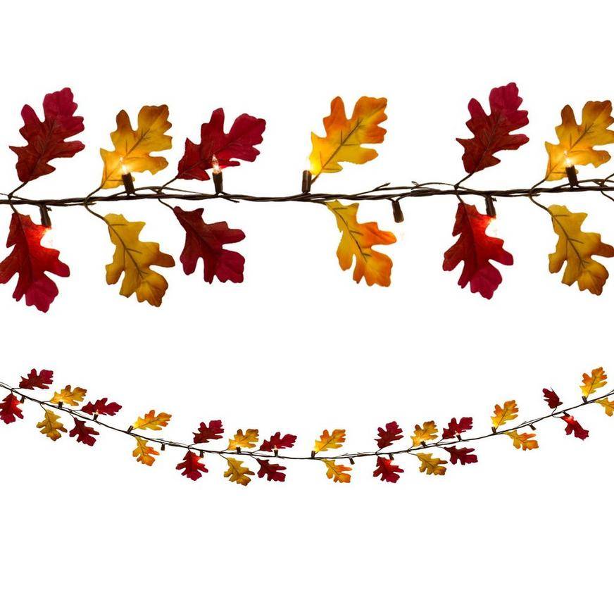 Party City Fall Leaves String Lights, Red-Yellow