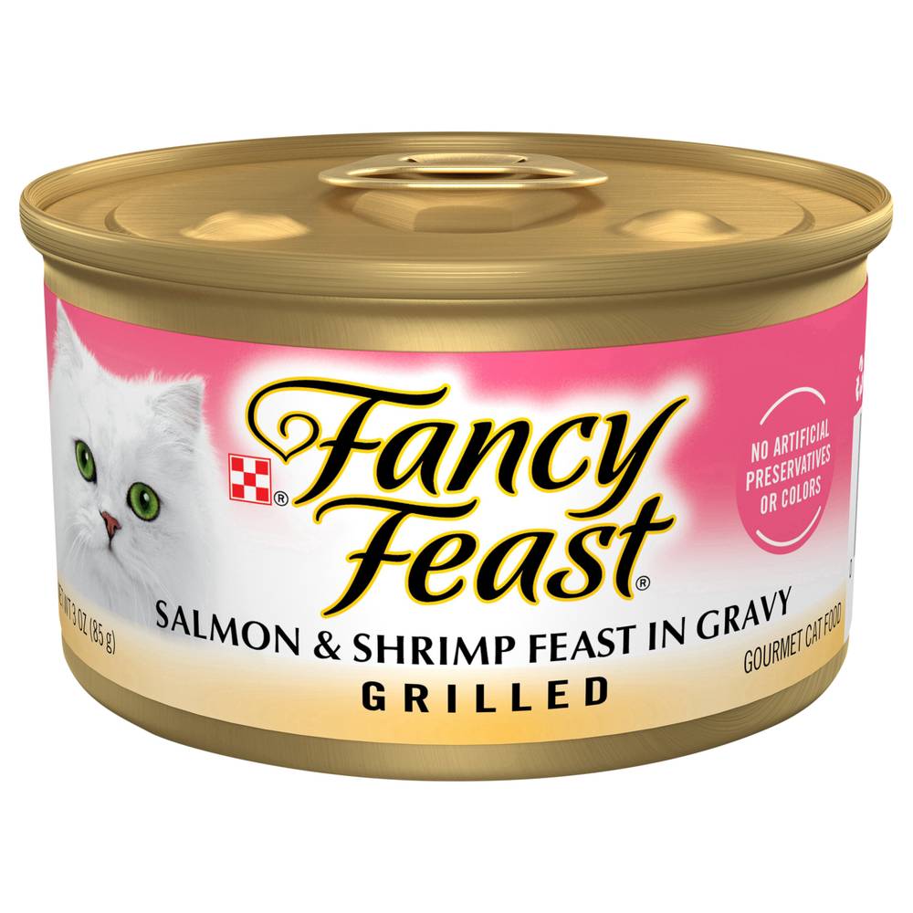 Purina Fancy Feast Gravy Wet Cat Food High Protein, Salmon-Shrimp (3 oz)