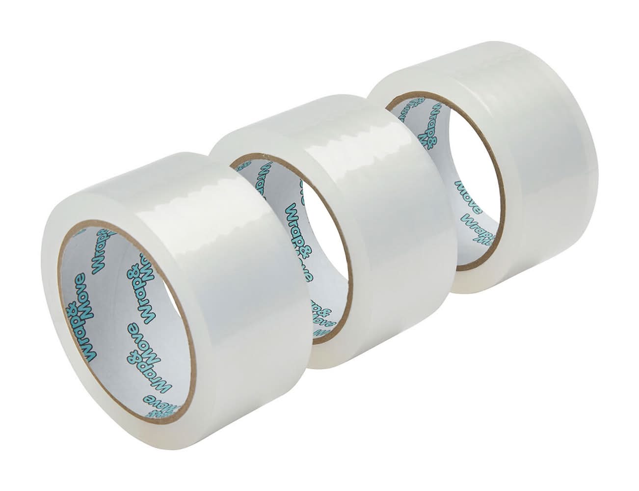 Wrap & Move 48mm x 50m Clear Packaging Tape - 3 Pack