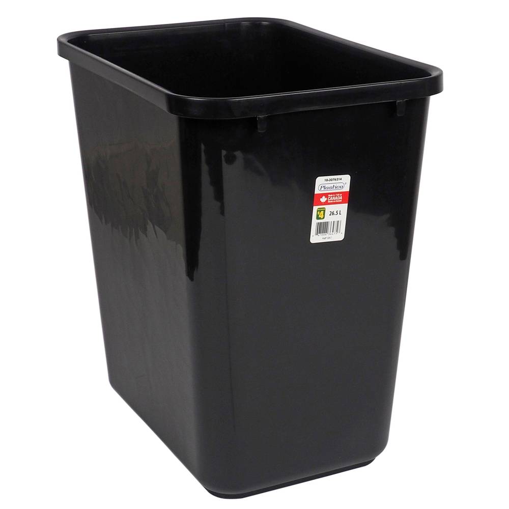Tall Black Plastic Waste Basket
