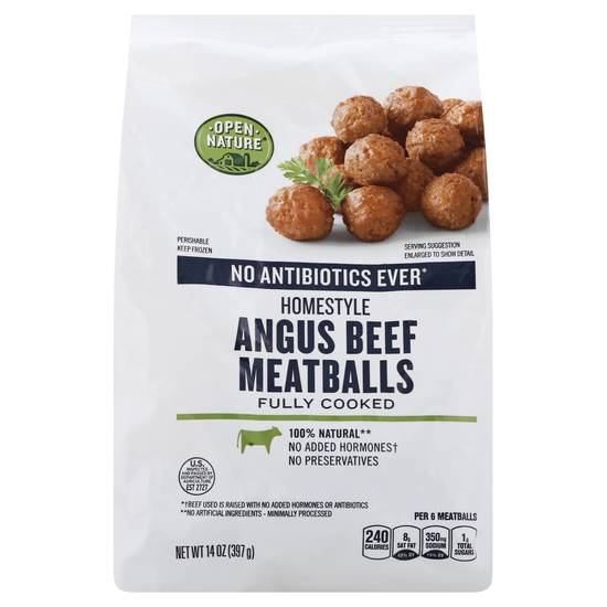 Open Nature Beef Angus Homestyle Meatballs (14 oz)