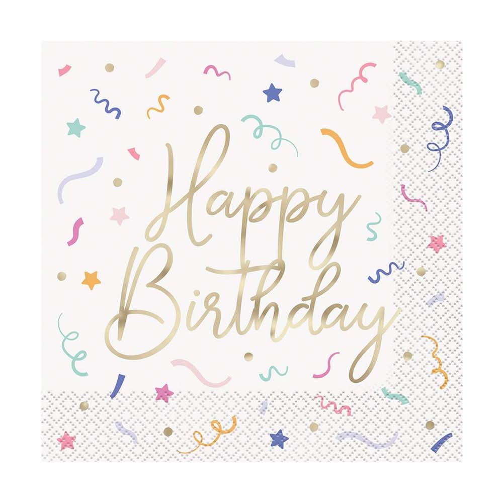 Birthday Confetti Paper Napkins (16 ct)