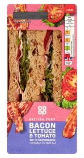 Co-op Bacon Lettuce & Tomato with Mayonnaise on Malted Bread