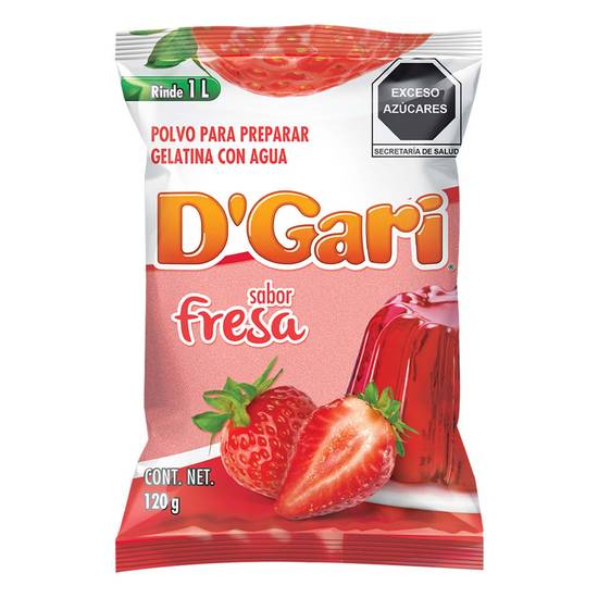 D'gari polvo para gelatina sabor fresa (120 g)