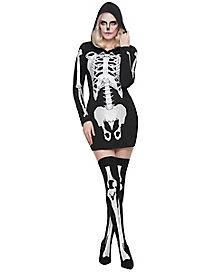 Adult Hooded Holographic Skeleton Costume (Adult Medium)