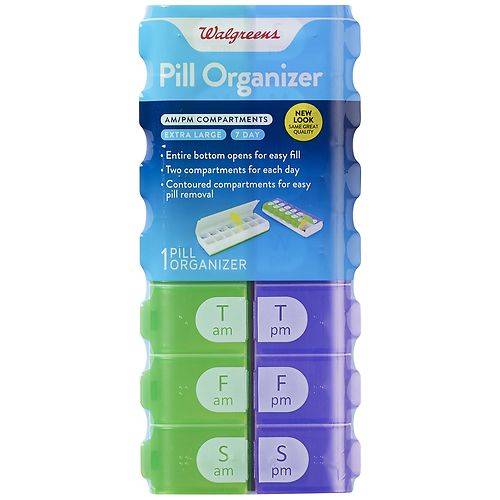 Walgreens 7 Day Pill Organizer AM/PM EZ Fill XL - 1.0 ea