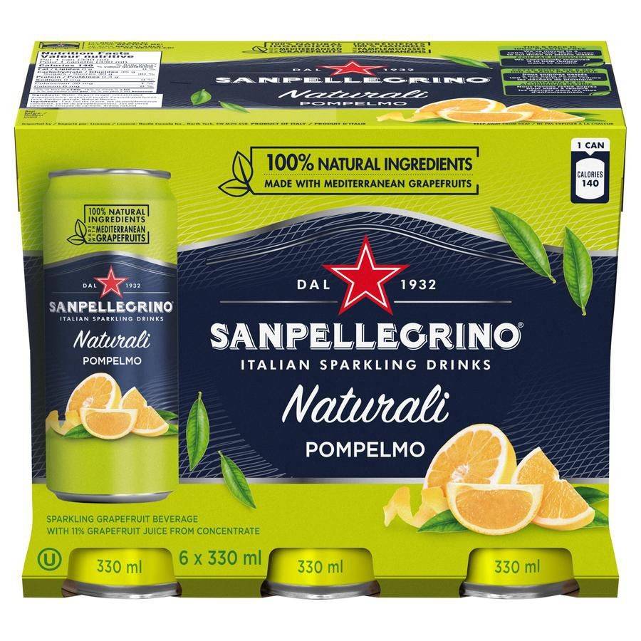 San pellegrino san pellegrino naturali pompelmo (6 x 330ml) - naturali pompelmo sparkling beverage (6 x 330 ml)