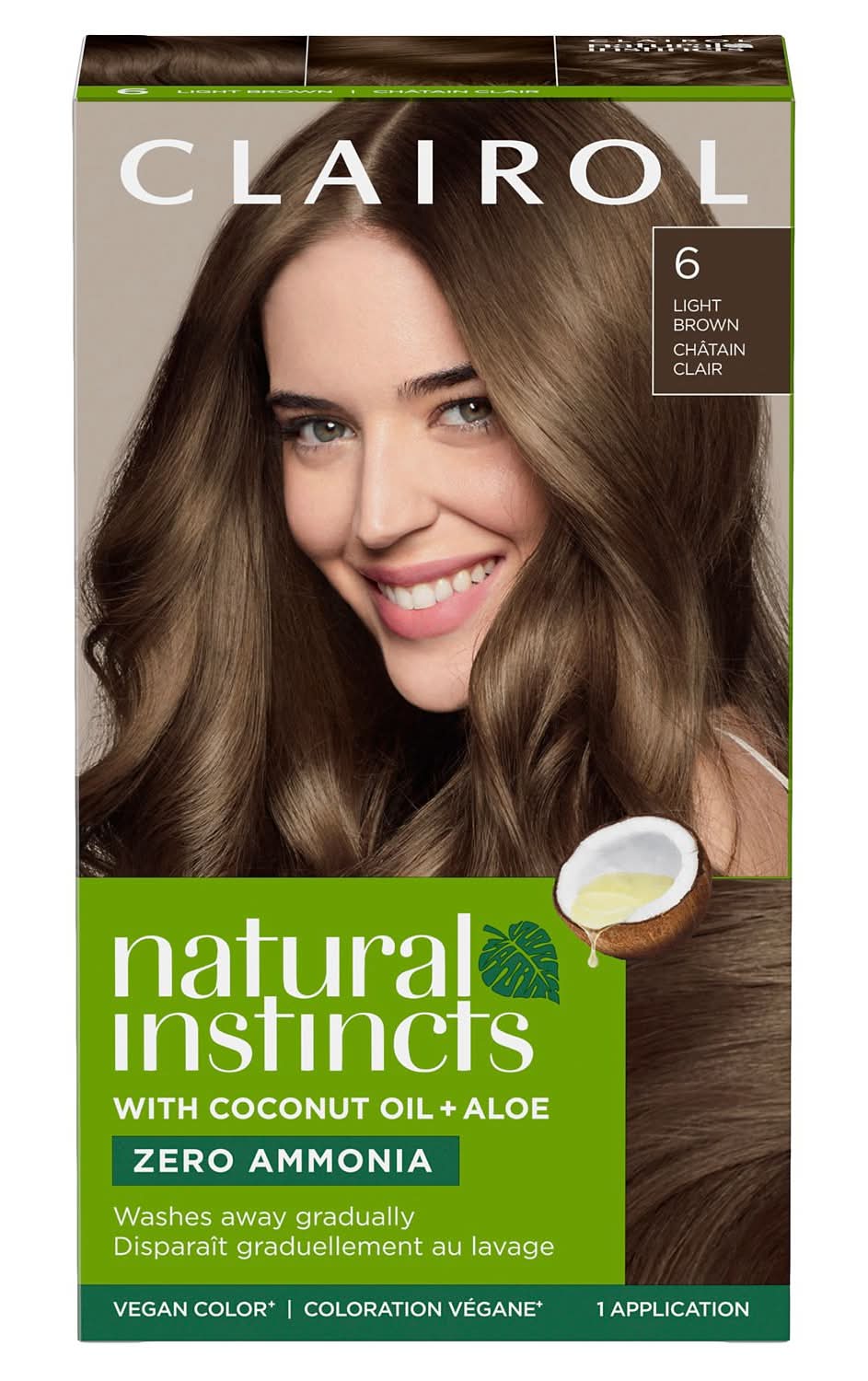 Clairol Natural Instincts Semi-Permanent Hair Color, 6 Light Brown