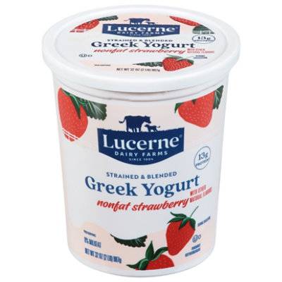 Lucerne Non Fat Strawberry Greek Yogurt (32 oz)