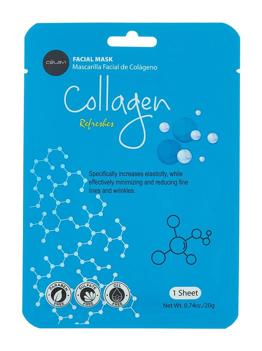 Celavi Collagen Facial Sheet Mask 0.74 Oz