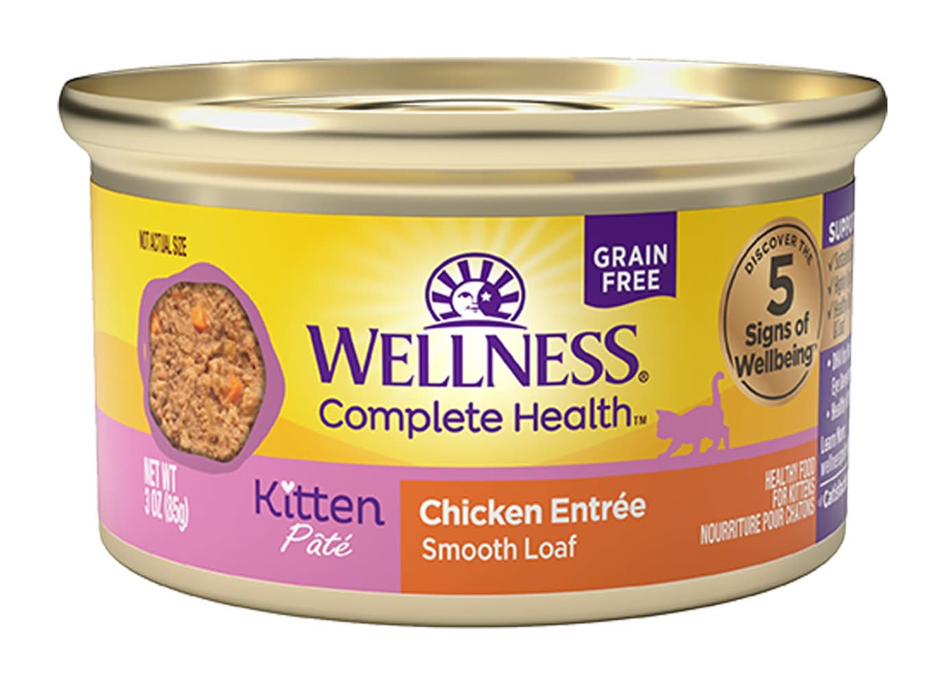 Wellness Complete Health Kitten Wet Food - Natural, Grain Free, Pate, 3 Oz  (Flavor: Chicken, Size: 3 Oz) | Postmates