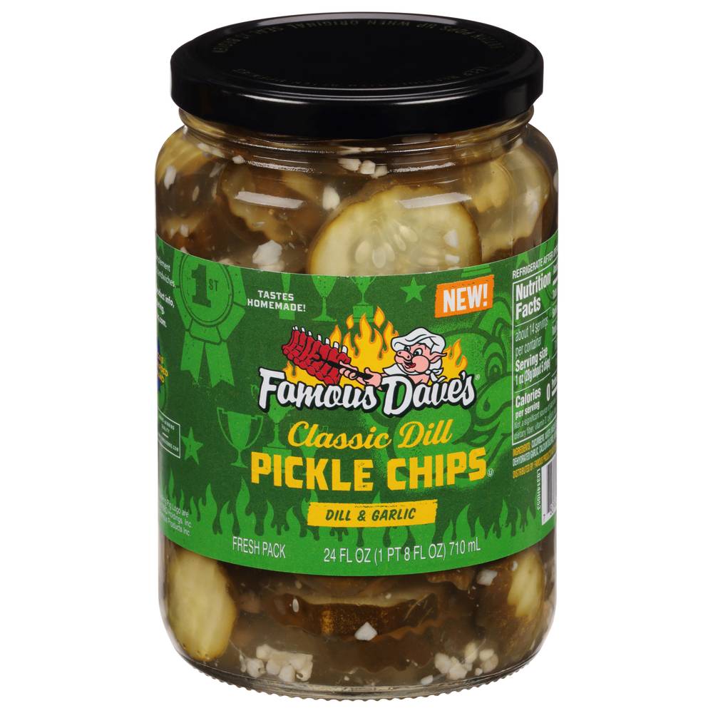 Famous Dave's Classic Pickle Chips Fresh pack, Dill & Garlic (24 fl oz)