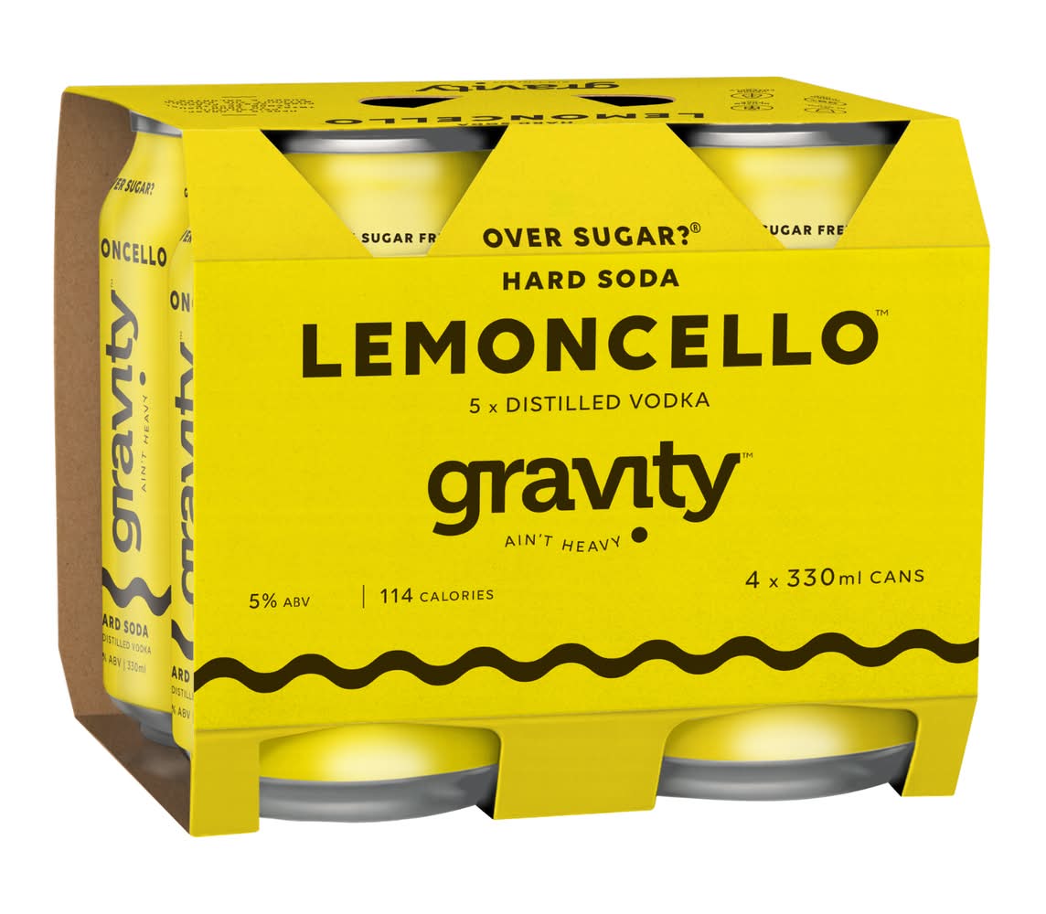 Gravity Lemoncello Hard Soda Can (4 x 330mL)