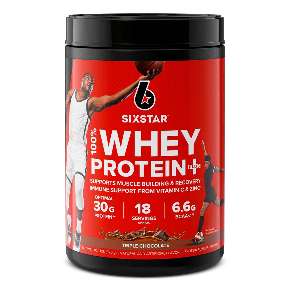 Six Star 100% Whey Protein Plus Triple Chocolate Powder, 30 G