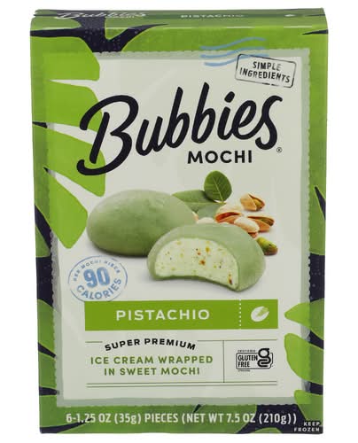 Bubbies Hawaii Pistachio Ice Cream Mochi 6 Pack