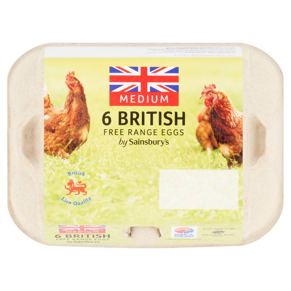 Sainsbury's Woodland Free Range Medium Eggs x6