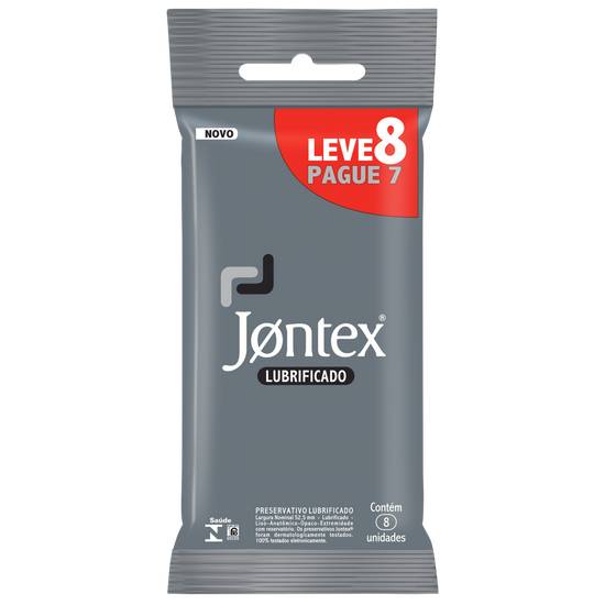 Jontex preservativo lubrificado embalagem promocional (8 un)