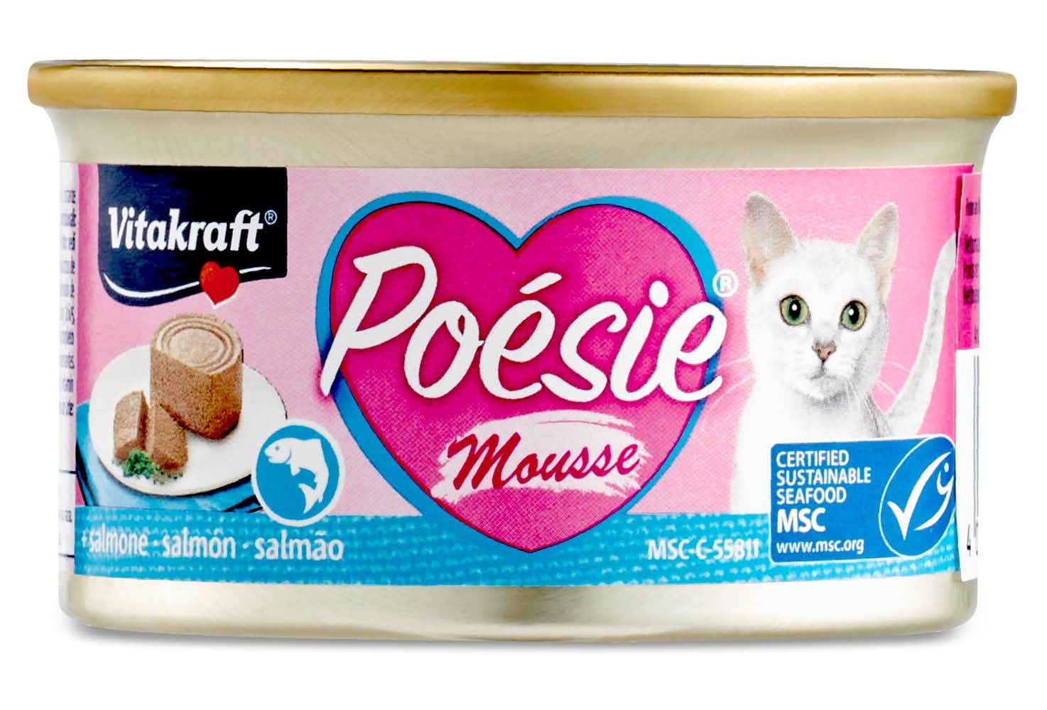Mousse Para Gatos De Salmón Vitakraft Lata 85 G
