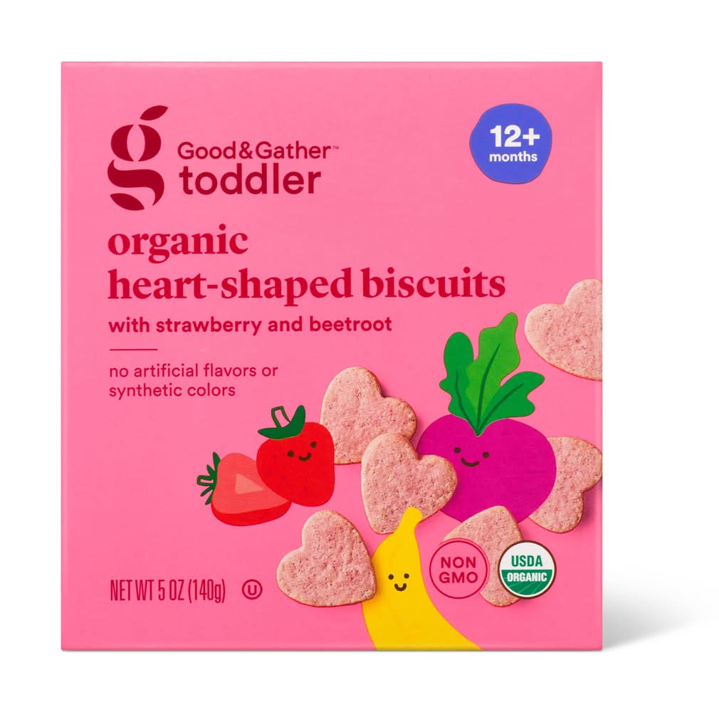 Good & Gather Organic Beetroot Biscuit Toddler Snacks, 12 M+ (5 oz)