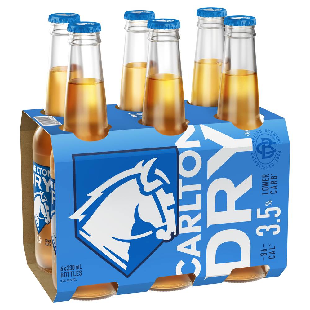 Carlton Dry Mid 3.5% Bottle 330mL X 6 pack