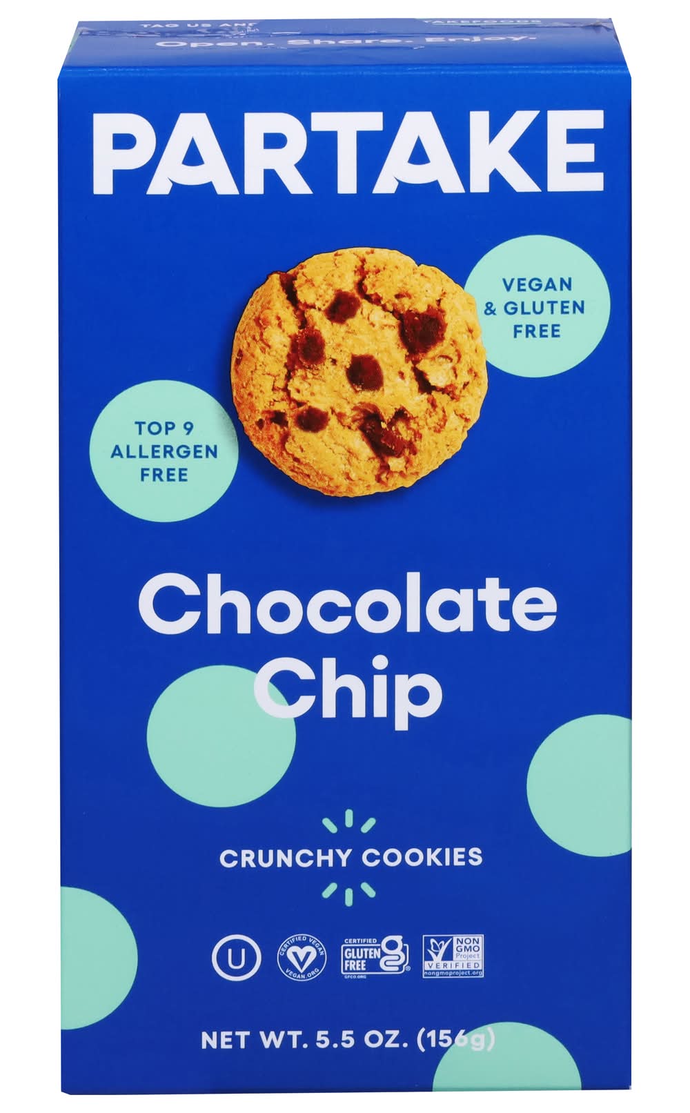 Partake Crunchy Cookies, Chocolate Chip (5.5 oz)