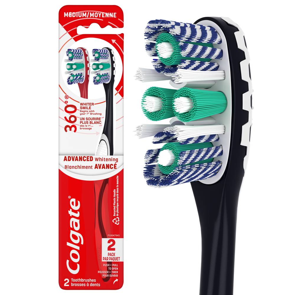 Colgate Optic White 360 Advanced Medium Toothbrushes