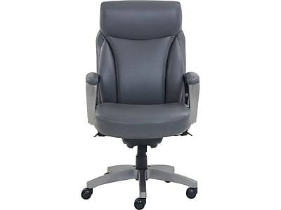 La-Z-Boy Leather Swivel Executive Chair, Gray