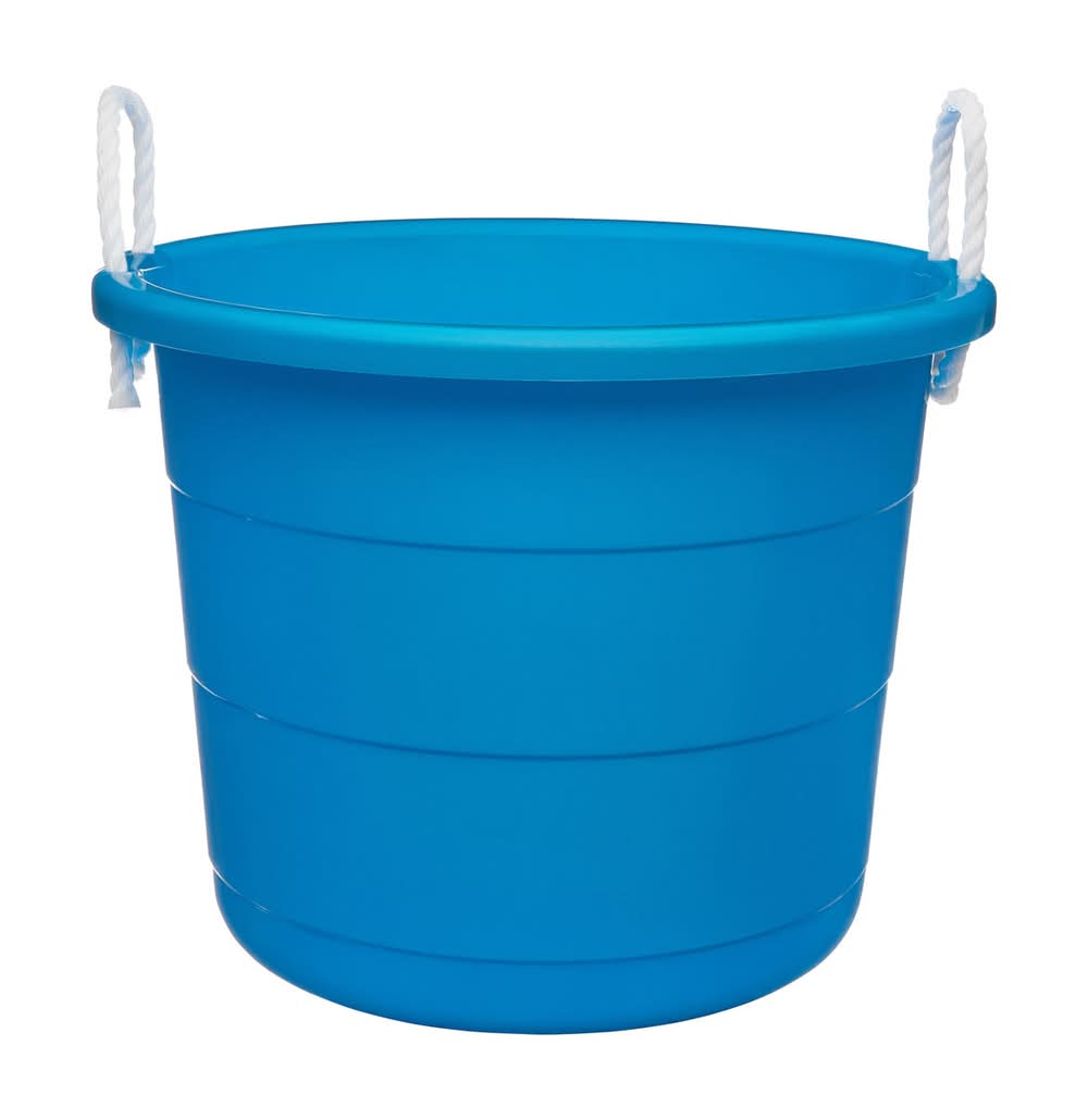 Bucket With Rope Handles 17 Gal, Blue