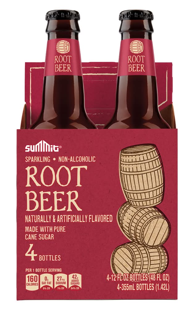 Summit Sparkling Non-Alcoholic Root Beer (4 x 12 fl oz)