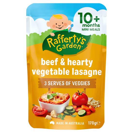 Rafferty's Garden Beef & Hearty Vegetable Lasagne Mini Meal Baby Food Pouch 10+ Months 170g